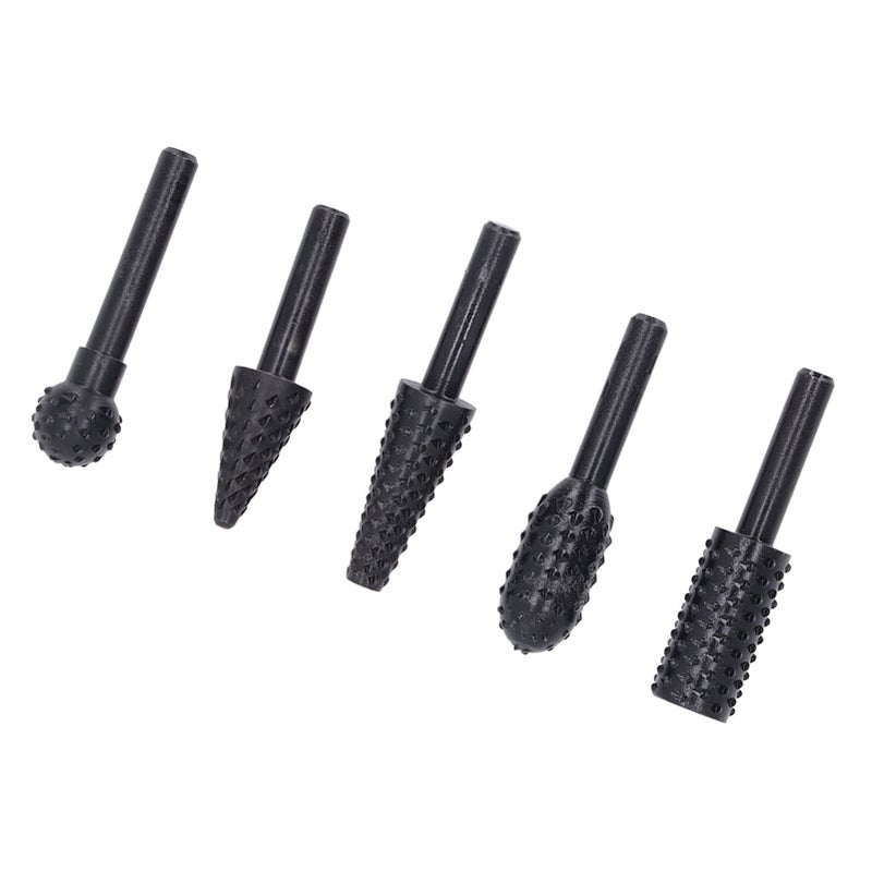 5Pcs Burr Set 1/4 Inch Shank Die Grinder Bits for Wood Grinding Engraving Porting - Image 5