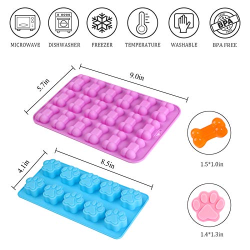 Winerming Puppy Dog Paw Bone Silicone Mold, Baking Mold, Used for Jelly, Candy, Chocolate,Ice Cube, Can Bake Dog Snack Biscuits - Image 5