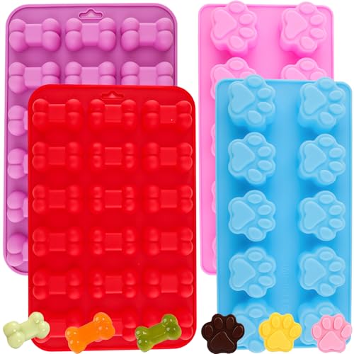 Winerming Puppy Dog Paw Bone Silicone Mold, Baking Mold, Used for Jelly, Candy, Chocolate,Ice Cube, Can Bake Dog Snack Biscuits - Image 1