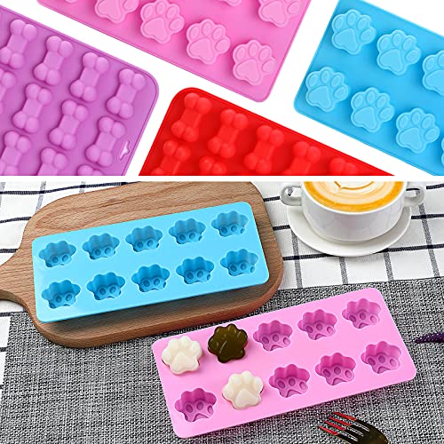 Winerming Puppy Dog Paw Bone Silicone Mold, Baking Mold, Used for Jelly, Candy, Chocolate,Ice Cube, Can Bake Dog Snack Biscuits - Image 3