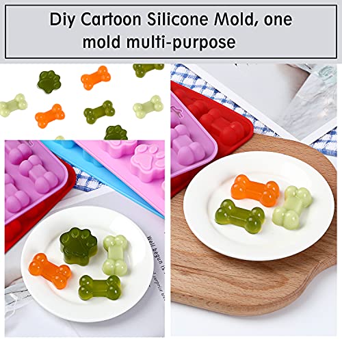 Winerming Puppy Dog Paw Bone Silicone Mold, Baking Mold, Used for Jelly, Candy, Chocolate,Ice Cube, Can Bake Dog Snack Biscuits - Image 4