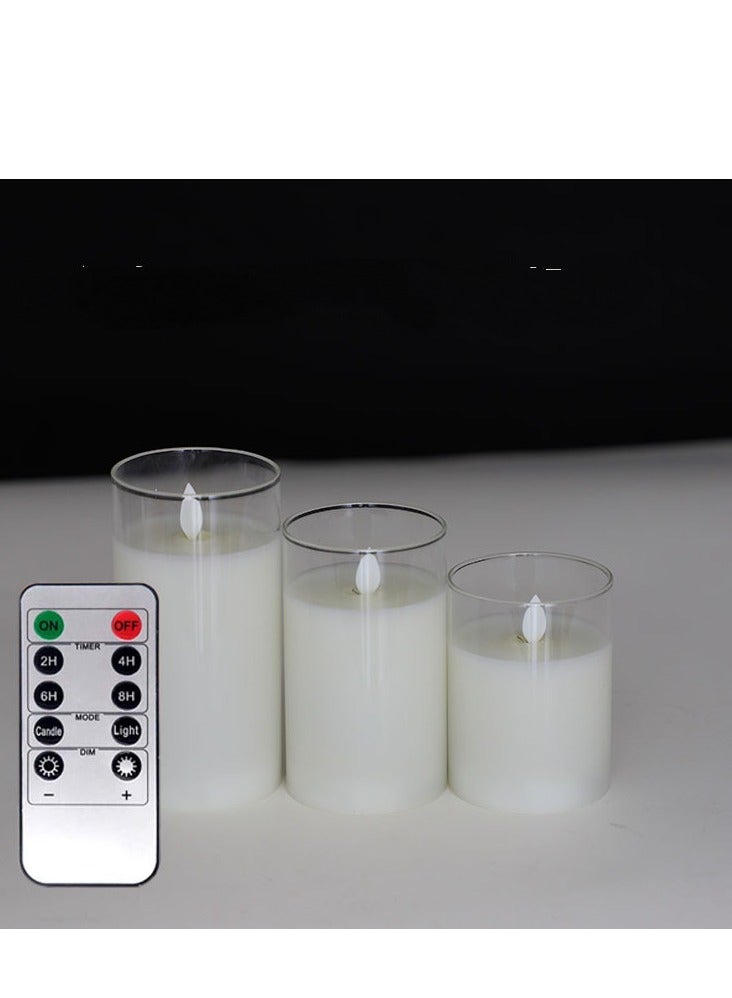 general 3-Piece LED Flameless Candle Set With Remote Control Led Electronic Candles Smokeless Candles Holiday Decoration Atmosphere Props - Image 1
