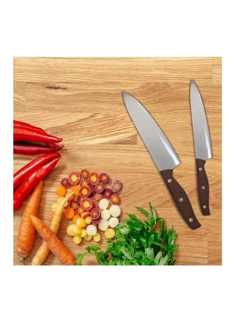 Auroware Auroware 6 Piece Kitchen Knife Set Stainless Steel Sharp 6 Different Utility Knife Chef Knife Wooden non slip Handle Professionals Kitchen tools  - Image 3