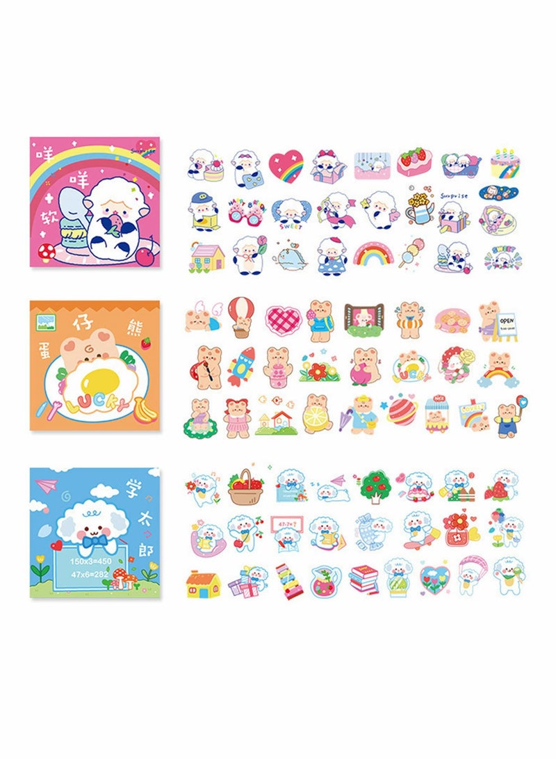 Excefore Cute Kawaii Cartoon Animal Stickers for Kids, 300 Pieces Small Size Korean Scrapbook Decor Decals Pack for Photo Planner Notebook DIY Gift Card Dairy Suitcase Album Laptop Phone Case（Animal Friends）  - Image 3