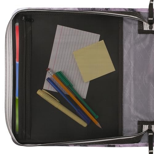 Five Star Zipper Binder, 2 Inch 3-Ring Binder for School, 530 Sheet Capacity, 3 Removable Tabbed File Folders, Black (29036IT8) - Image 3