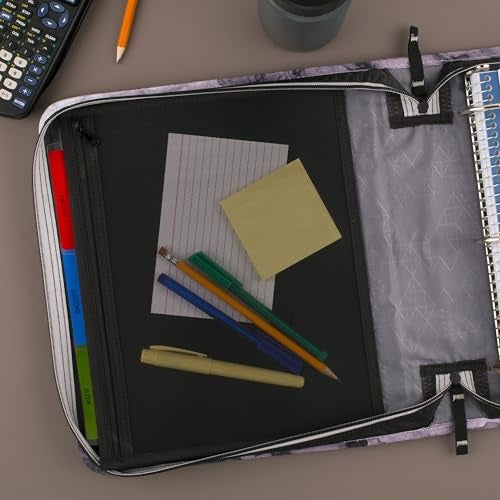 Five Star Zipper Binder, 2 Inch 3-Ring Binder for School, 530 Sheet Capacity, 3 Removable Tabbed File Folders, Black (29036IT8) - Image 5