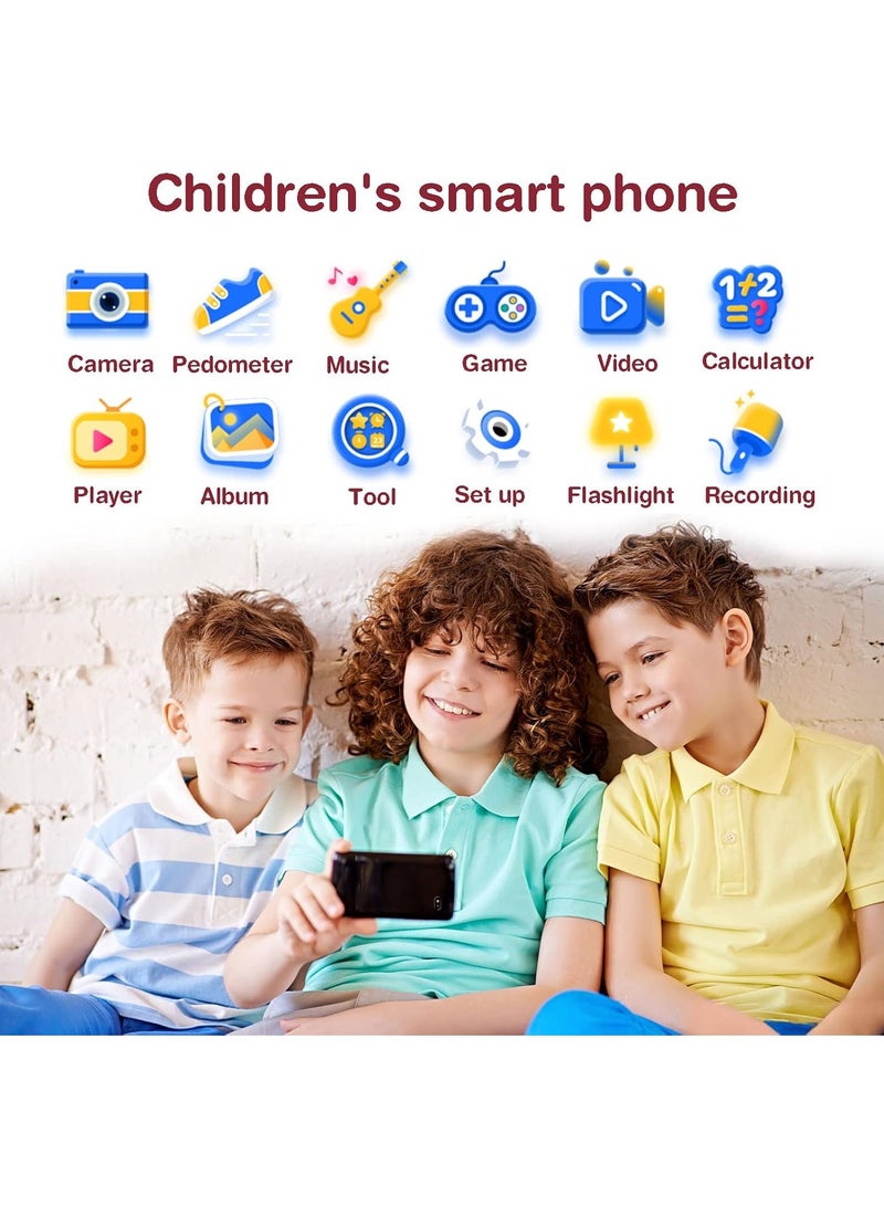 AROAQ Kids Smartphone with Music Game 3.8 Inch Large Touchscreen Mini Pad Toy with MP3 Dual Cameras 16 Game Calculator Pedometer Flashlight Small Phone Present for 4-12 Girls Boys Gifts - Image 2