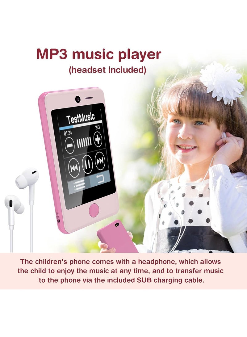 AROAQ Kids Smartphone with Music Game 3.8 Inch Large Touchscreen Mini Pad Toy with MP3 Dual Cameras 16 Game Calculator Pedometer Flashlight Small Phone Present for 4-12 Girls Boys Gifts - Image 3