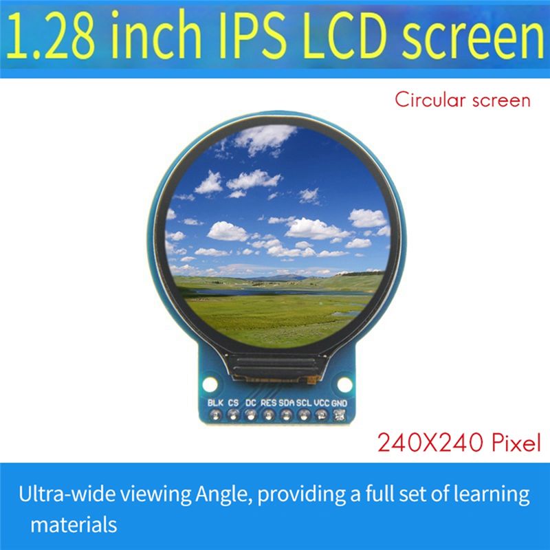 شاشة عرض IPS كاملة الرؤية مقاس 1.28 بوصة، شاشة TFT LCD، منفذ تسلسلي SPI، شاشة دائرية بدقة 240 × 240 بكسل، وحدة شاشة ملونة - Image 3