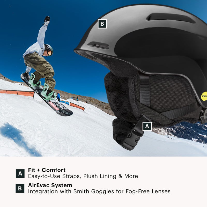 SMITH Glide Jr. Helmet â€“ Youth Snowsports Helmet with MIPS Technology â€“ Lightweight Protection for Kids for Skiing & Snowboarding â€“ Vivid Pink Hearts, Youth Medium - Image 4