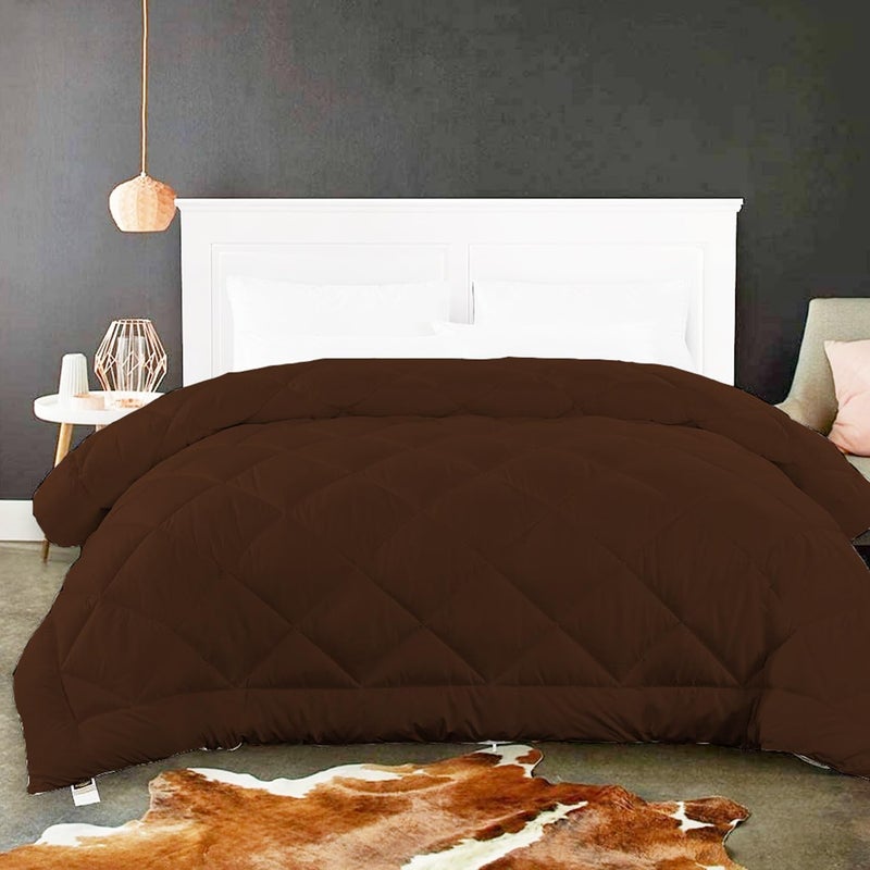 TEXOFAB Comforter 500 GSM Soft Microfibre for Heavy Winter AC BlanketDuvetDoharQuilt for All Weather Breathable Colour Brown Double Bed 90x100 - Image 1