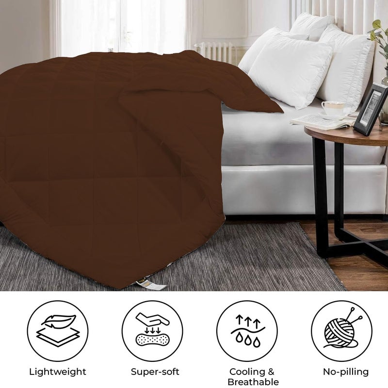TEXOFAB Comforter 500 GSM Soft Microfibre for Heavy Winter AC BlanketDuvetDoharQuilt for All Weather Breathable Colour Brown Double Bed 90x100 - Image 2