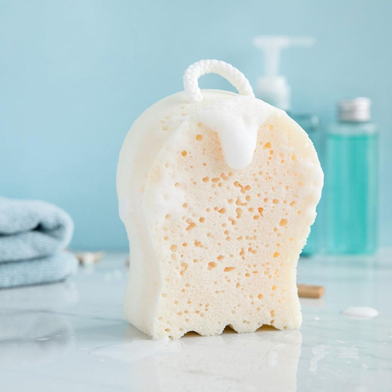 Soft White Exfoliating Bath Sponge 2 Pack Shower Ball Skin Cleaning Tools - Image 4