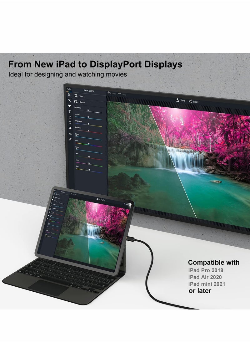 USB C to DisplayPort Cable 4K 60Hz Type C to DP 6 Feet Long