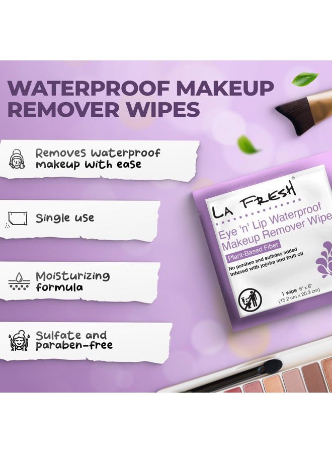 LA FRESH LA Fresh Eye 'N' Lip Makeup Remover Wipes Case of 200 Wipes Made With Vitamin E, Olive Oil, Jojoba To Leave Skin Soft And Smooth Convenient Size For Purse, Gym Bag, Nightstand, Car - Image 2