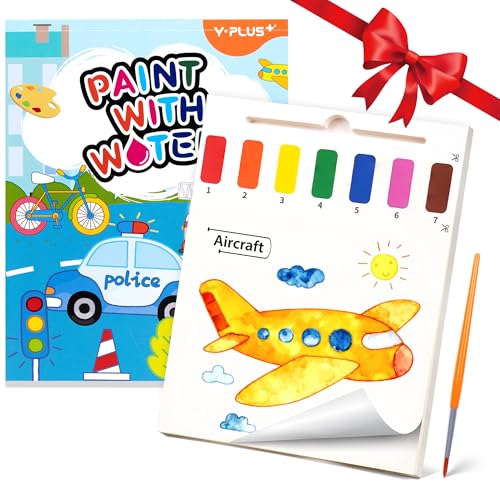 YPLUS Paint with Water Books for Toddlers, Art Craft Toys Watercolor Painting Paper for Kids Gift for Drawing with Brush - Traffic - Image 1