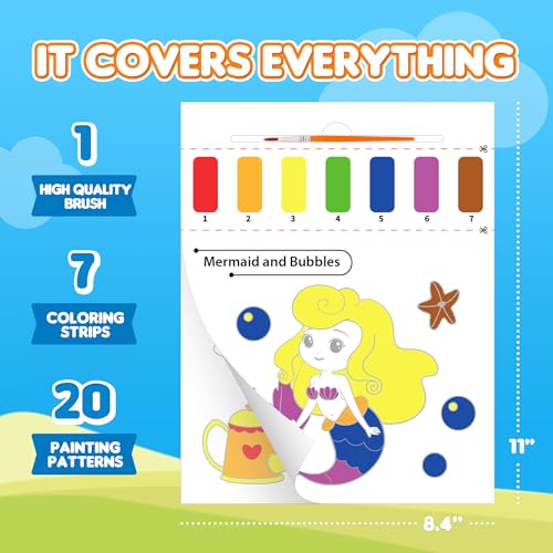 YPLUS Paint with Water Books for Toddlers, Art Craft Toys Watercolor Painting Paper for Kids Gift for Drawing with Brush - Traffic - Image 2