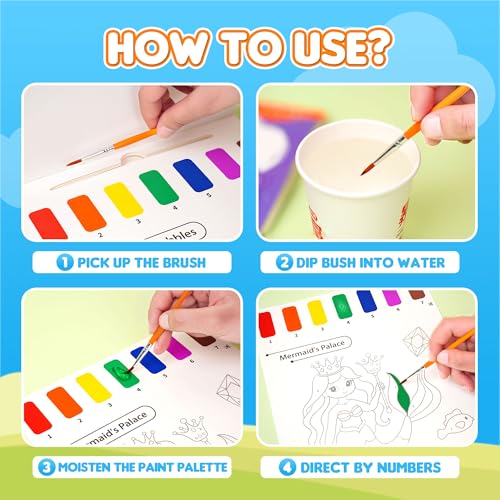YPLUS Paint with Water Books for Toddlers, Art Craft Toys Watercolor Painting Paper for Kids Gift for Drawing with Brush - Traffic - Image 5