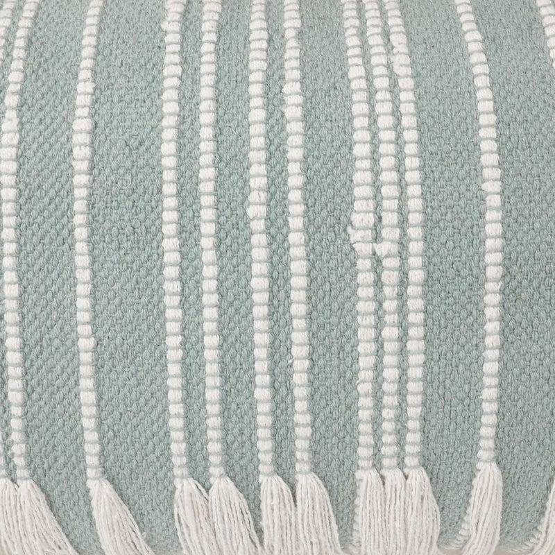 pepme pepme Cotton Cushion Cover Vertical Lines Fringes 16x24 Sky Blue  - Image 3