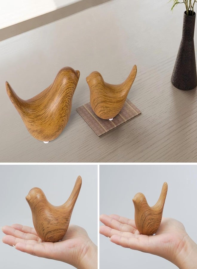 Notakia Wood Look Ceramic Birds Statues Home Decor Modern Style Decorative Ornaments for Living Room, Bedroom, Office Desktop, Pottery barn Decor - Image 5