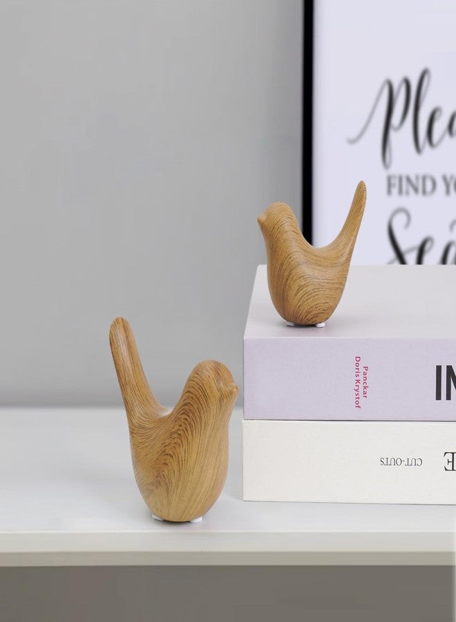 Notakia Wood Look Ceramic Birds Statues Home Decor Modern Style Decorative Ornaments for Living Room, Bedroom, Office Desktop, Pottery barn Decor - Image 3