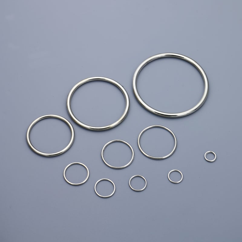 Metal Closed Rings Electroplated Silver Finish Non Magnetic For Various Connections Size 15mm 20pcs - Image 1
