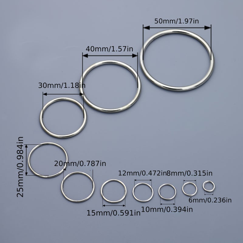 Metal Closed Rings Electroplated Silver Finish Non Magnetic For Various Connections Size 15mm 20pcs - Image 2