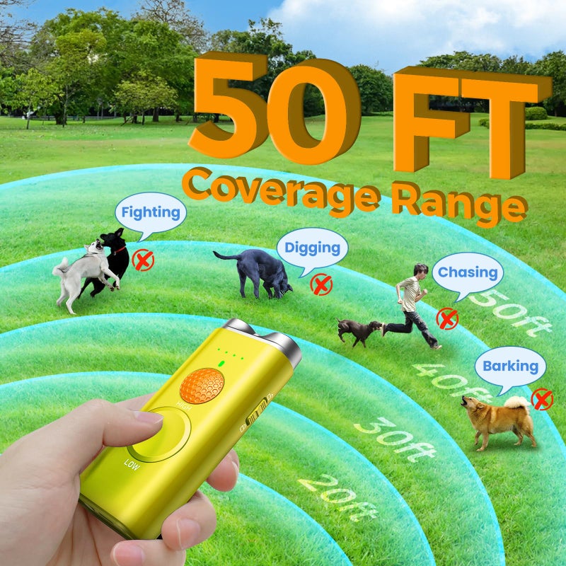 Saigain Dog Bark Deterrent Device, Anti Barking Device for Dogs Indoor Outdoor, Barks No More Dog Training Device Handheld Ultrasonic 50 Ft Range Rechargeable with Flashlight for Small Medium Large Dogs - Image 5