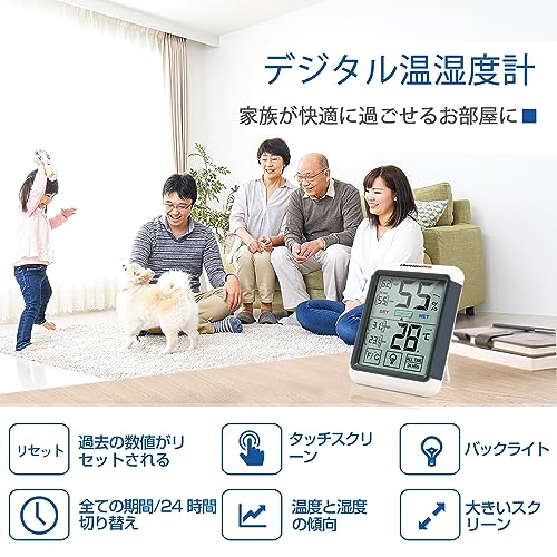 ThermoPro ThermoPro Hygrometer, Digital Thermometer, Hygrometer, Indoor, Large LCD Screen, Maximum Lowest Temperature and Humidity Display, Backlight Function, Touch Screen, Can be Used on Places, - Image 2