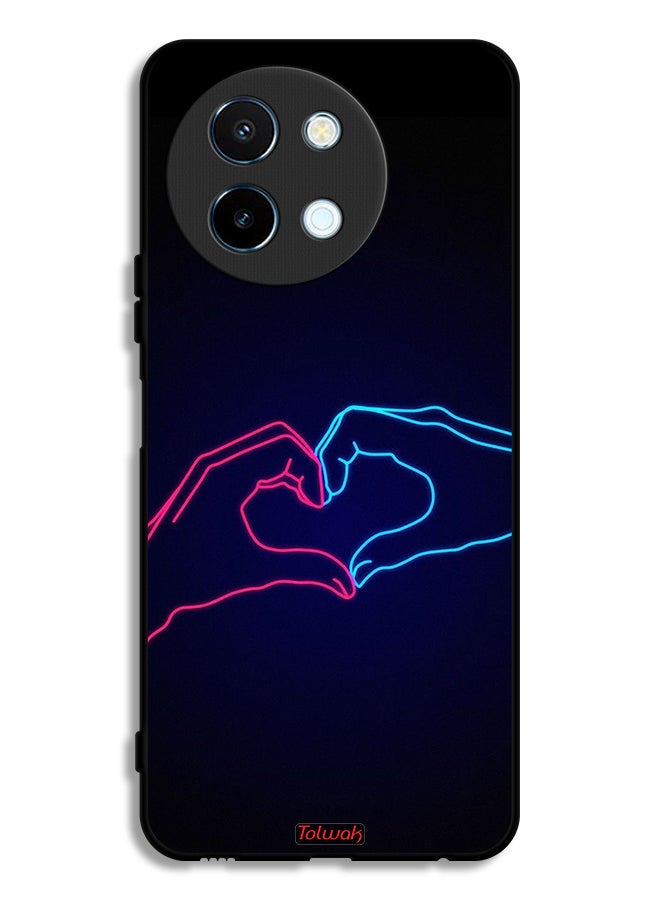 Tolwak Vivo Y38 5G Protective Case Cover Touching Hand Making Heart - Image 1