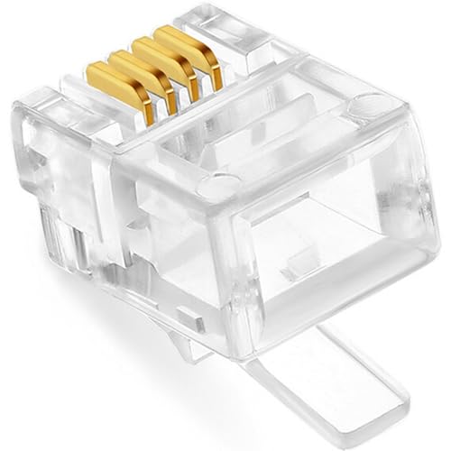 NECABLES 20Pack RJ11 Pass Through Connector 6P4C Telephone Modular Plug 3 Prong Type for Phone Line Cord - Image 4