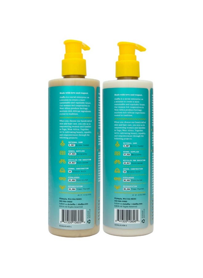 Alaffia - - Beautiful Curls, Curl Enhancing Shampoo And Leave-In-Conditioner - Cleanses, Soothes, Fortifies Scalp And Hair, Hydrates, Softens And Improves Elasticity, Unrefined Shea Butter, 12 Oz Each - Image 1