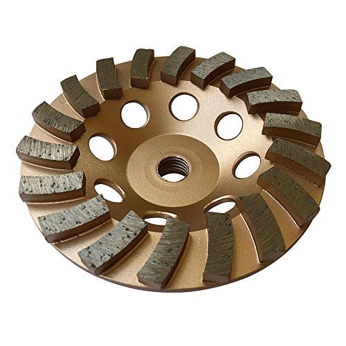 EDiamondTools 5" Diamond Grinding Wheels for Concrete or Masonry, 18 Turbo Segments, #30/40 Grit, Medium Bond, 5/8"-11 Arbor - Image 1