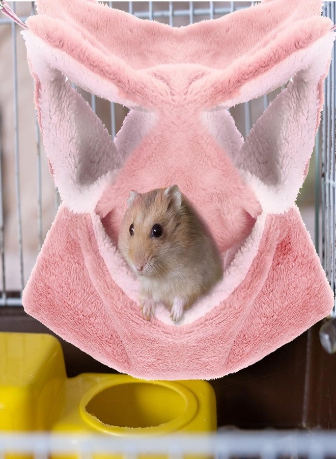 Weewooday 3 Pcs Rat Hammock 3 Tier Pet Guinea Pig Hammock for Cage Hanging Bed Cage Accessories for Small Animals Hamster Parrot Sugar Glider Ferrets Chinchilla Playing Sleeping (Pink,Purple,Brown) - Image 5