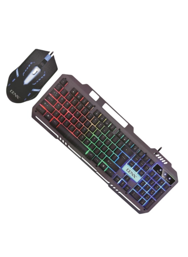 Wired RGB Gaming Keyboard Set – Durable Metal Panel & USB Plug-and-Play - Image 1