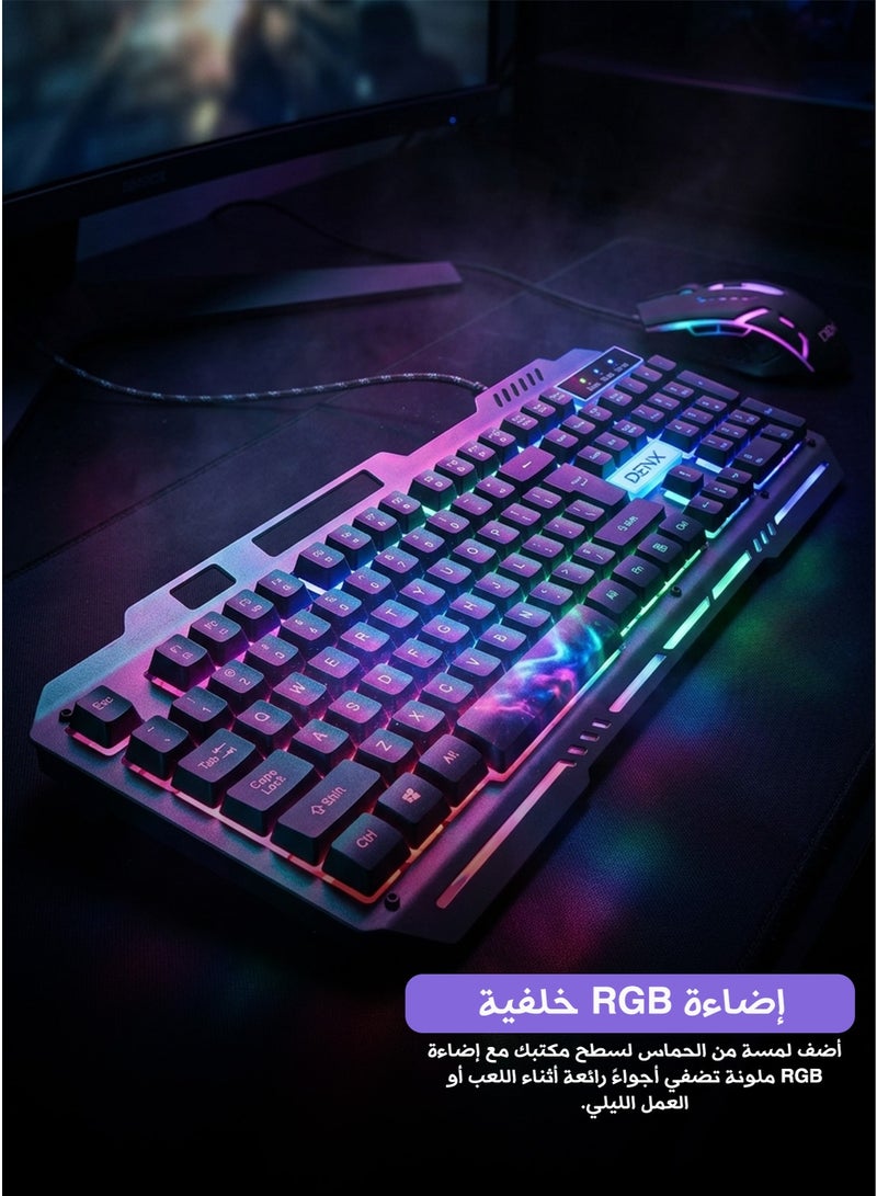 Wired RGB Gaming Keyboard Set – Durable Metal Panel & USB Plug-and-Play - Image 4