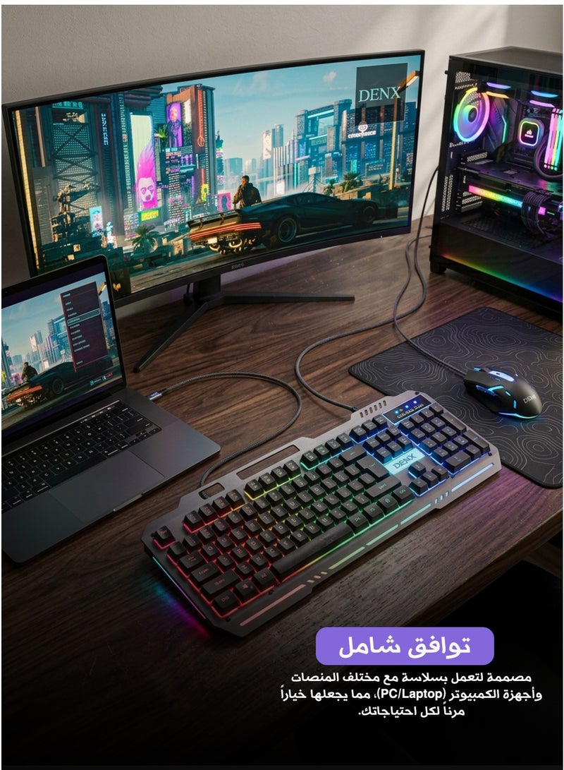 Wired RGB Gaming Keyboard Set – Durable Metal Panel & USB Plug-and-Play - Image 5