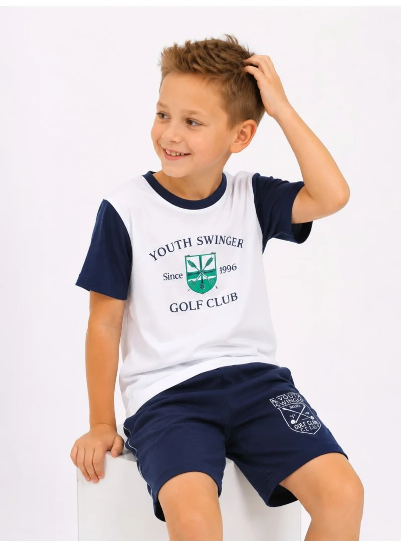 Victor And Jane  Boys Golf Club Printed T-Shirt & Navy Shorts Set for Men | Best Price UAE
