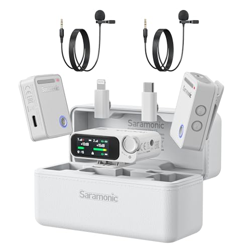 Saramonic Ultra Wireless Lavalier Microphone, 32-Bit Float Recording, Timecode Sync, Noise Cancellation, IPX5 Water Resistance, 984’ Range, 130dB SPL, for Cameras, Smartphones, Computers (ULTRA04) - Image 1