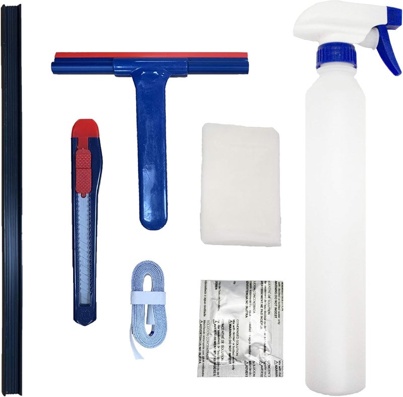 Greenfilm Residential Window Tinting Kit - 7 Pieces Home Window Tint Installation Tools Set - Spray Bottle, Solution Spray, Squeegee, Knife, Fabric Cloth and Cutting Bar - Image 1