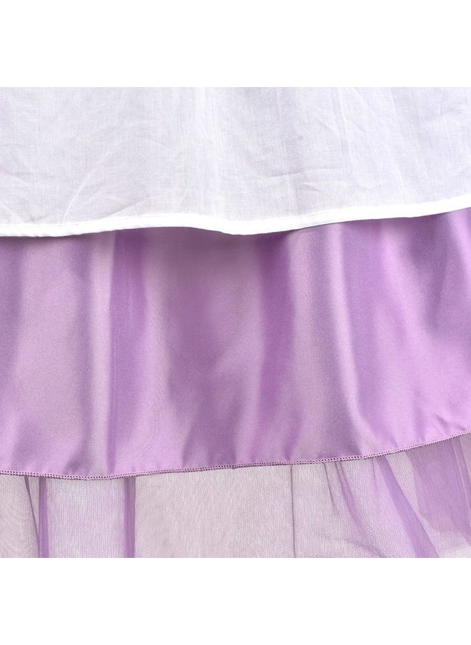 Sunny Fashion - Girls Dress Purple Lace Tulle Sleeveless Hollow Back Party Pageant Size 6 - Image 1