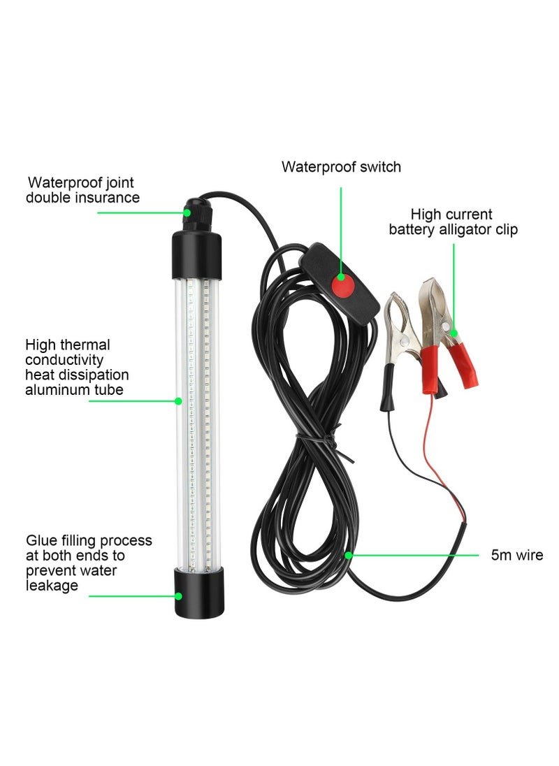 Generic - 12V 20W Submersible Fishing Light, 216 LEDs Green Night Fishing Lights with Independent Switch, Underwater Fish Finder Lamp, Fishing Light Attractants with 5m Power Cord - Image 1