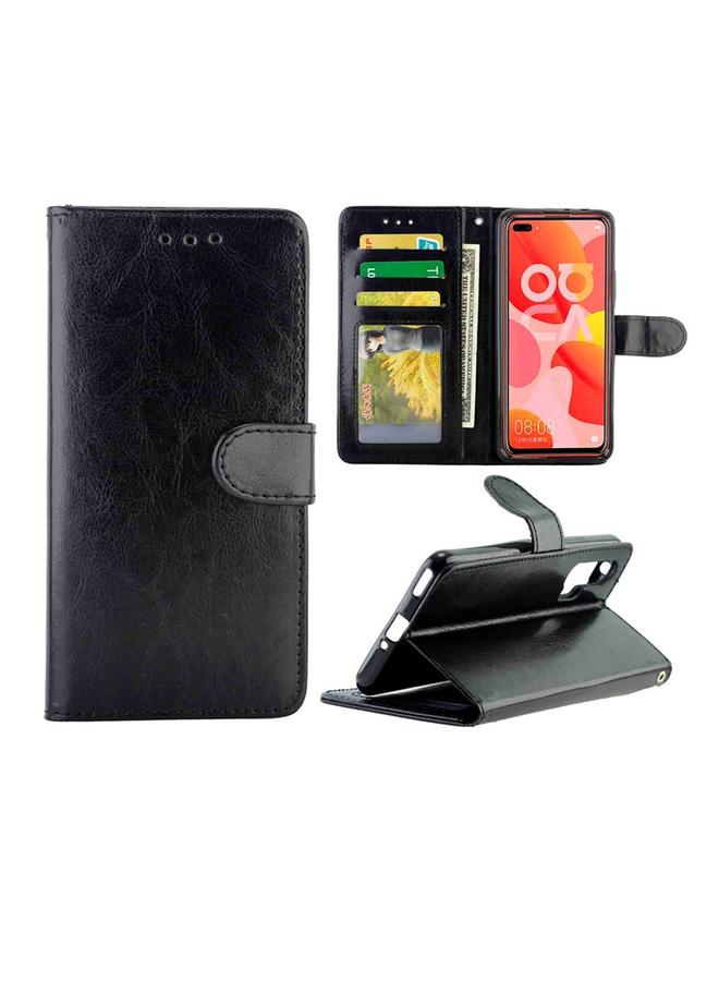 اس-توب جراب لهاتف Huawei Nova 6 مصنوع من الجلد بتصميم Crazy Horse بتصميم أفقي مع حامل وفتحات للبطاقات ومحفظة وإطار للصور - Image 1