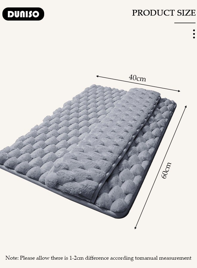 DUNISO Thickened Memory Foam Bath Mat, Highly Absorbent Bathroom Carpet, Non Slip Soft Bathroom Rugs, Machine Washable Quick-Dry Foot Mat, Easy to Clean Mat for Bathroom Floors - Image 4
