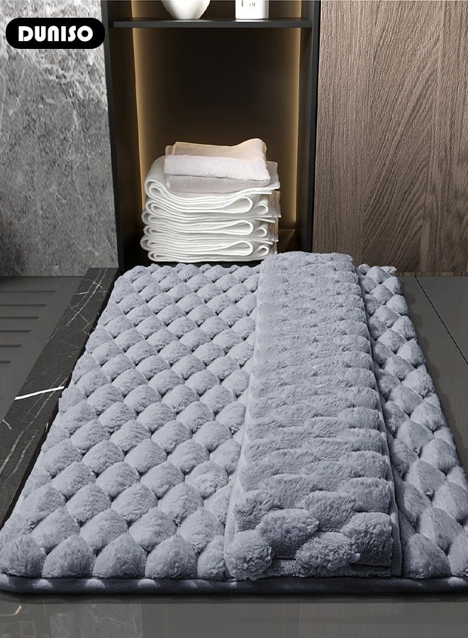 DUNISO Thickened Memory Foam Bath Mat, Highly Absorbent Bathroom Carpet, Non Slip Soft Bathroom Rugs, Machine Washable Quick-Dry Foot Mat, Easy to Clean Mat for Bathroom Floors - Image 5