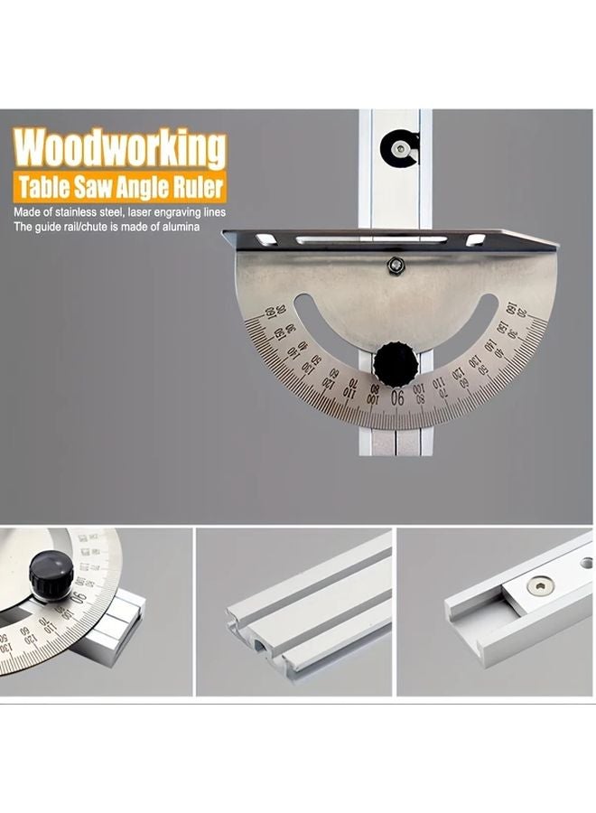 Adjustable Angle Ruler Protractor Woodworking Tool 415mm Push Rod Guide Rail - Image 4