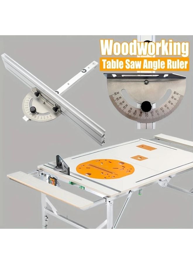 Adjustable Angle Ruler Protractor Woodworking Tool 415mm Push Rod Guide Rail - Image 2