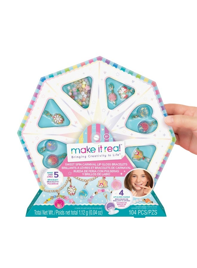 Make It Real Sweet Spin Carnival Lip Gloss Bracelets DIY Kit (104 Pieces) - Image 1