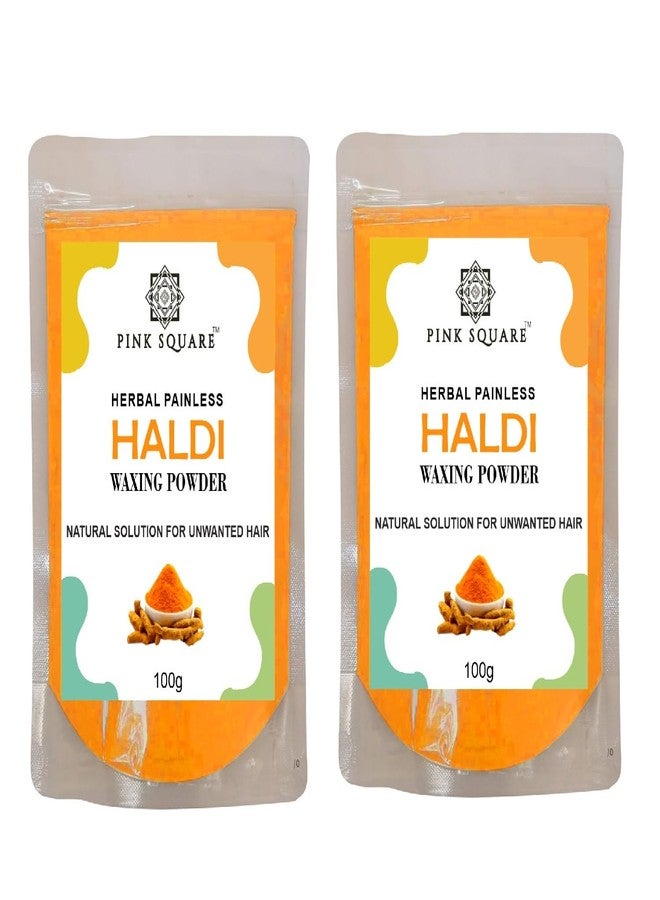 Pink Square Herbal Haldi Painless Waxing Powder for Private Parts, Legs, Arms, Hands & Facial Wax Powder 100 Grams Pack of 2 - Image 2