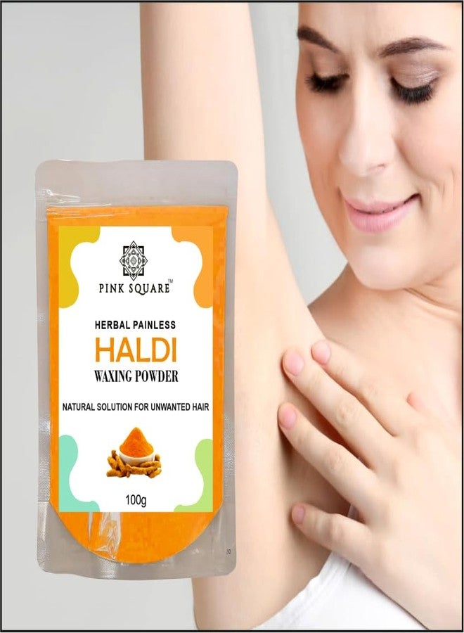 Pink Square Herbal Haldi Painless Waxing Powder for Private Parts, Legs, Arms, Hands & Facial Wax Powder 100 Grams Pack of 2 - Image 5